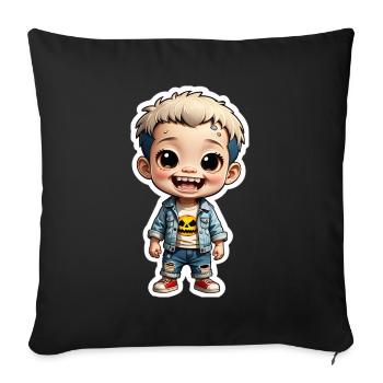 Halloween - cute kids zombie - Sofa pillowcase 17,3'' x 17,3'' (45 x 45 cm) - black - Front