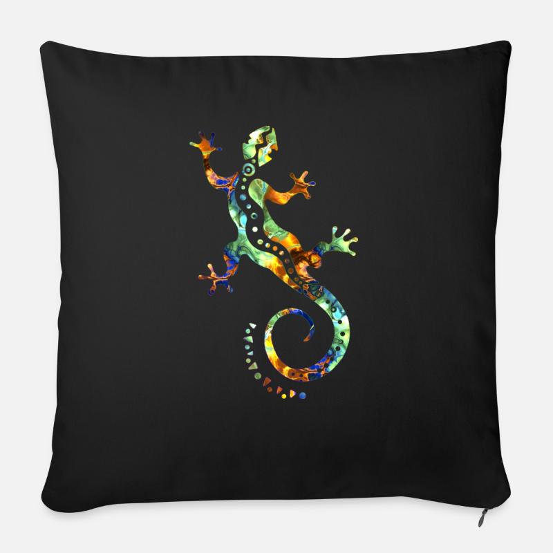 GECKO abstrakt bunt - Sofakissenbezug 45 x 45 cm - Schwarz