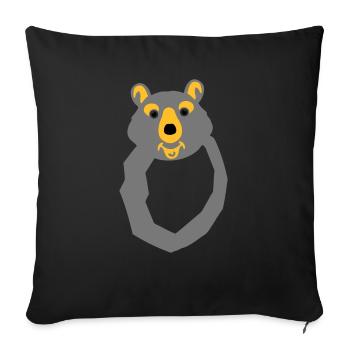bear letter o drawing - Sofa pillowcase 17,3'' x 17,3'' (45 x 45 cm) - black - Front