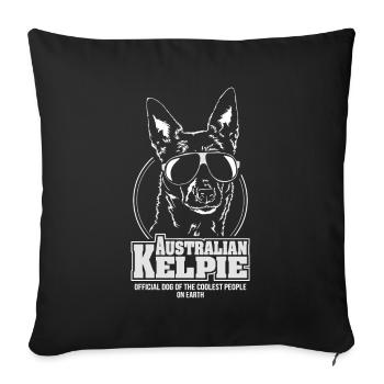 AUSTRALIAN KELPIE coolest people Wilsign's herding dog - Sofa pillowcase 17,3'' x 17,3'' (45 x 45 cm) - black - Front