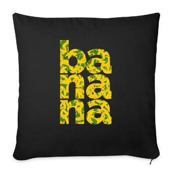 banana design wording tea illustration - Sofa pillowcase 17,3'' x 17,3'' (45 x 45 cm) - black - Front