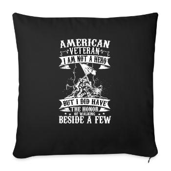 I AM NOT A HERO BUT I DID HAVE THE HORNOR OF WALKI - Housse de coussin décorative 45 x 45 cm - noir - Devant