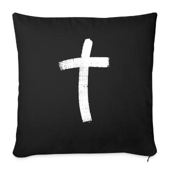 Jesus Cross - Sofa pillowcase 17,3'' x 17,3'' (45 x 45 cm) - black - Front