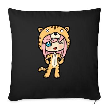 LD Tiger Lady - Sofa pillowcase 17,3'' x 17,3'' (45 x 45 cm) - black - Front
