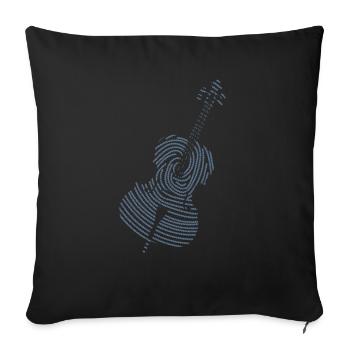 Musique classique Violoncelle - Housse de coussin décorative 45 x 45 cm - noir - Devant