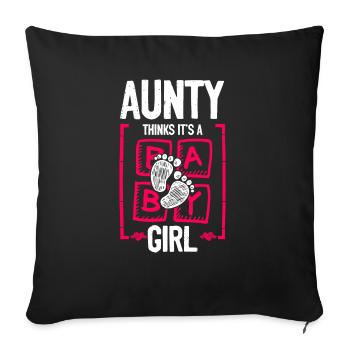 Aunty Thinks It's a Girl Gender Reveal Funny Baby - Sofakissenbezug 45 x 45 cm - Schwarz - Vorne