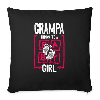 Grampa pense que c’est une fille Genre Révéler Drôle - Housse de coussin décorative 45 x 45 cm - noir - Devant