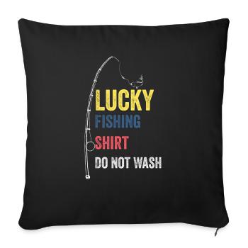 Lucky Fishing Shirt Do Not Wash - Sofa pillowcase 17,3'' x 17,3'' (45 x 45 cm) - black - Front