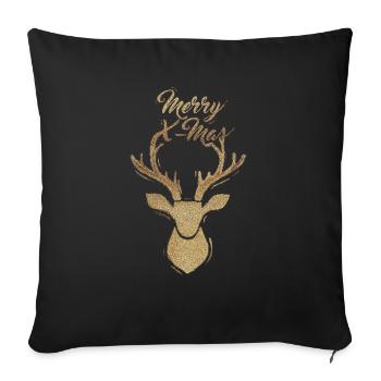 Merry X-Mas - Sofakissenbezug 45 x 45 cm - Schwarz - Vorne