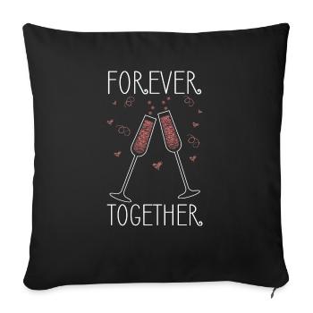 Zwillings Geschwister Party mit Sektglas - Sofakissenbezug 45 x 45 cm - Schwarz - Vorne