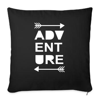 Adventure Travel Hiking Mountain - Sofa pillowcase 17,3'' x 17,3'' (45 x 45 cm) - black - Front