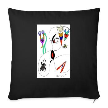 M Burns Kopf Spinne - Sofakissenbezug 45 x 45 cm - Schwarz - Vorne