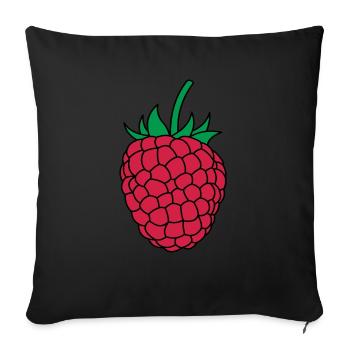 Himbeere Verkleidung Himbeer Style Himbeeren Berry - Sofakissenbezug 45 x 45 cm - Schwarz - Vorne