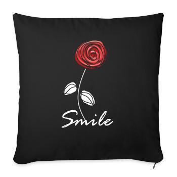 sourire Rose - Housse de coussin décorative 45 x 45 cm - noir - Devant