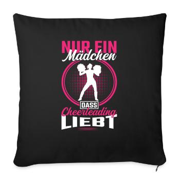 Cheerleading Cheerleaderin Nur ein Mädchen - Sofakissenbezug 45 x 45 cm - Schwarz - Vorne