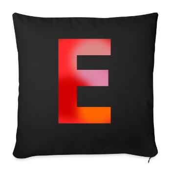 BUCHSTABE E - Sofakissenbezug 45 x 45 cm - Schwarz - Vorne