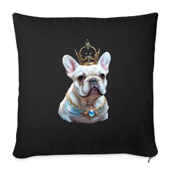 French Bulldog Head on Shirt's and Access - Sofa pillowcase 17,3'' x 17,3'' (45 x 45 cm) - black - Front