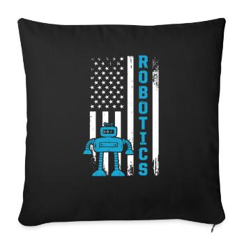 Robotics American Flag USA Droid Builder 4th Of Ju - Sofa pillowcase 17,3'' x 17,3'' (45 x 45 cm) - black - Front
