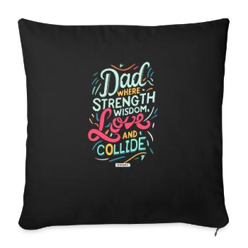 Papa Amour - Housse de coussin décorative 45 x 45 cm - noir - Devant