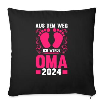 Werdende Oma 2024 - Sofakissenbezug 45 x 45 cm - Schwarz - Vorne