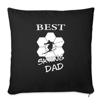 Skifahren Geschenk Ski - Sofakissenbezug 45 x 45 cm - Schwarz - Vorne