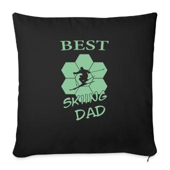 Geschenk Vater Ski - Sofakissenbezug 45 x 45 cm - Schwarz - Vorne