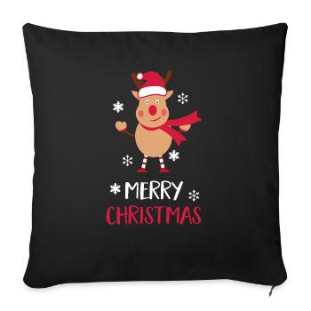 Joyeux Noël Orignal - Housse de coussin décorative 45 x 45 cm - noir - Devant