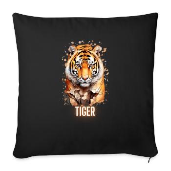 Majestic Tiger Essence Tee - Sofakissenbezug 45 x 45 cm - Schwarz - Vorne