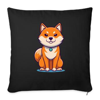 Sly Shiba Inu - Mischief Plotter - Sofa pillowcase 17,3'' x 17,3'' (45 x 45 cm) - black - Front