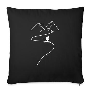 Ski Ski Motif pour Skieur Skieur - Housse de coussin décorative 45 x 45 cm - noir - Devant