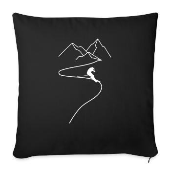 Ski Ski Motif pour Skieur Skieur - Housse de coussin décorative 45 x 45 cm - noir - Devant