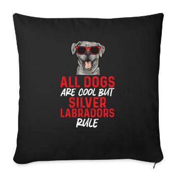 Silver Labrador Retriever Silver Lab - Sofa pillowcase 17,3'' x 17,3'' (45 x 45 cm) - black - Front