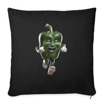 Paprika Geschenk - Sofakissenbezug 45 x 45 cm - Schwarz - Vorne