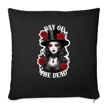 Gothic Lady With Red Roses - Sofa pillowcase 17,3'' x 17,3'' (45 x 45 cm) - black - Front