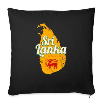 Sri Lanka Landkarte Vintage Urlaub Insel Souvenir - Sofakissenbezug 45 x 45 cm - Schwarz - Vorne