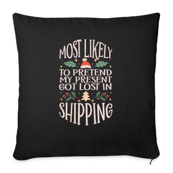 Noël Noël drôle dire humour drôle - Housse de coussin décorative 45 x 45 cm - noir - Devant