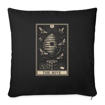 Bee Tarot Card – The Hive Symbol - Sofa pillowcase 17,3'' x 17,3'' (45 x 45 cm) - black - Front