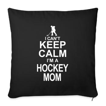 Hockey mom Geschenk, Gift - Sofakissenbezug 45 x 45 cm - Schwarz - Vorne