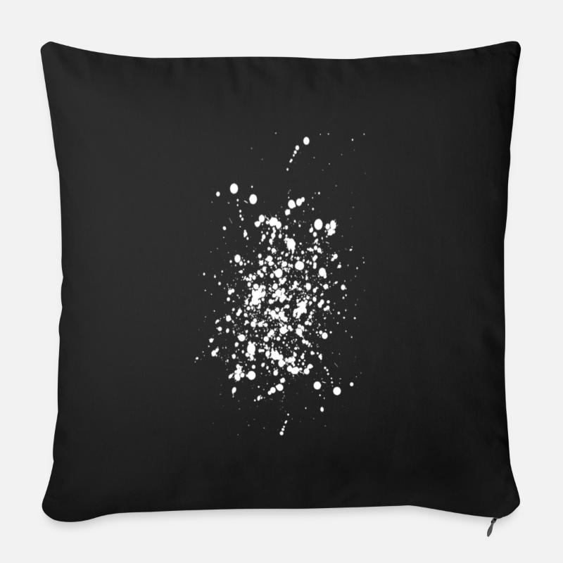 Farbspritzer - Sofakissenbezug 45 x 45 cm - Schwarz