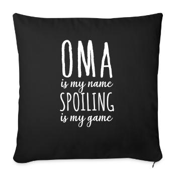 Grandma Is My Name Spoiling Is My Game - Sofa pillowcase 17,3'' x 17,3'' (45 x 45 cm) - black - Front