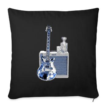 Guitar and Whisky | Amplifiers, Music, Festival - Sofa pillowcase 17,3'' x 17,3'' (45 x 45 cm) - black - Front