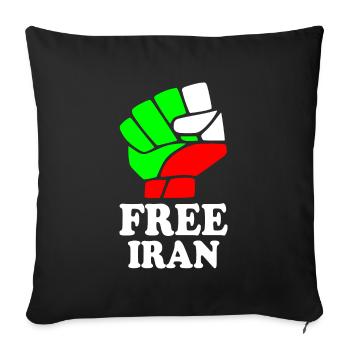 Free iran - Sofa pillowcase 17,3'' x 17,3'' (45 x 45 cm) - black - Front