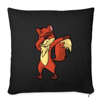 Dabbender fox - Sofa pillowcase 17,3'' x 17,3'' (45 x 45 cm) - black - Front