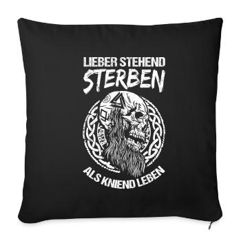 Better to die standing than to live kneeling Rocker Bik - Sofa pillowcase 17,3'' x 17,3'' (45 x 45 cm) - black - Front