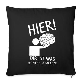 Strich Figur Gehirn Runtergefallen Dummkopf Lustig - Sofakissenbezug 45 x 45 cm - Schwarz - Vorne