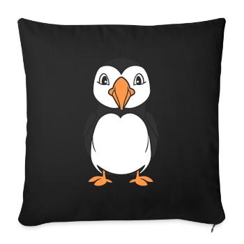 macareux - Housse de coussin décorative 45 x 45 cm - noir - Devant