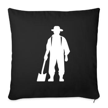 Silhouette de fermier Bauer - Housse de coussin décorative 45 x 45 cm - noir - Devant