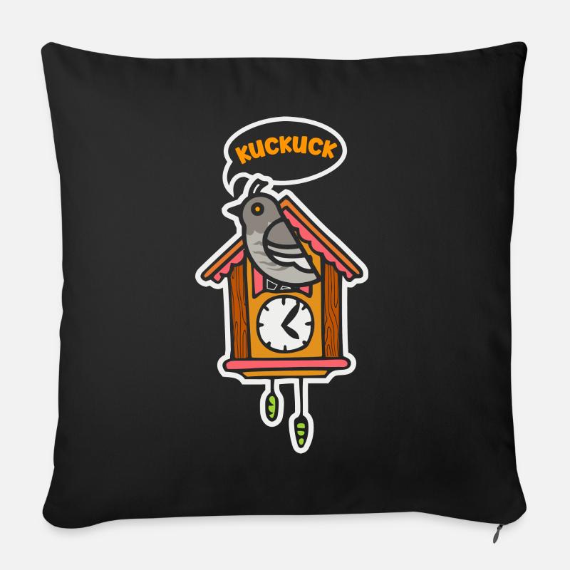 Horloge coucou Forêt Noire - Housse de coussin décorative 45 x 45 cm - noir