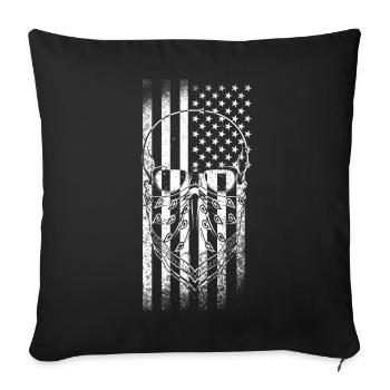 USA Skull used look - Sofakissenbezug 45 x 45 cm - Schwarz - Vorne
