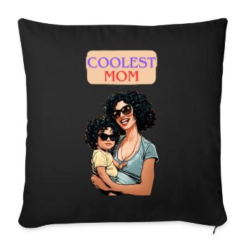 COOLEST MOM MUM cool mutter mama - Sofakissenbezug 45 x 45 cm - Schwarz - Vorne